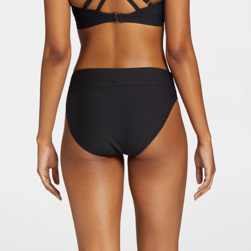 CALIA Mid Rise Wide Banded High Leg Swim Bikini Bottoms